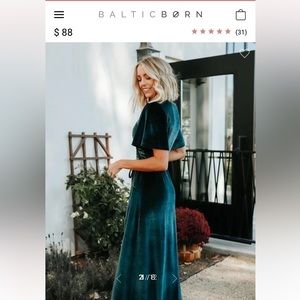 Baltic Born Velvet EMERALD dress